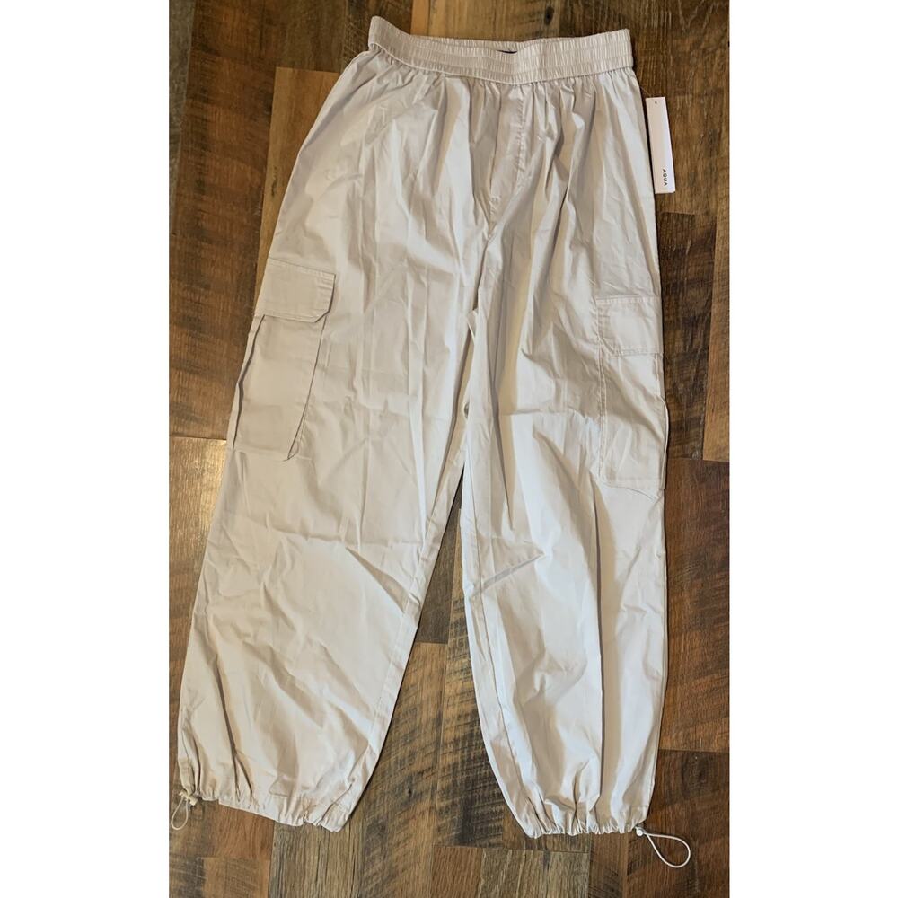 Aqua Draw String Hem Cargo Pants Tan Beige Champagne‎ Color New Size Small
